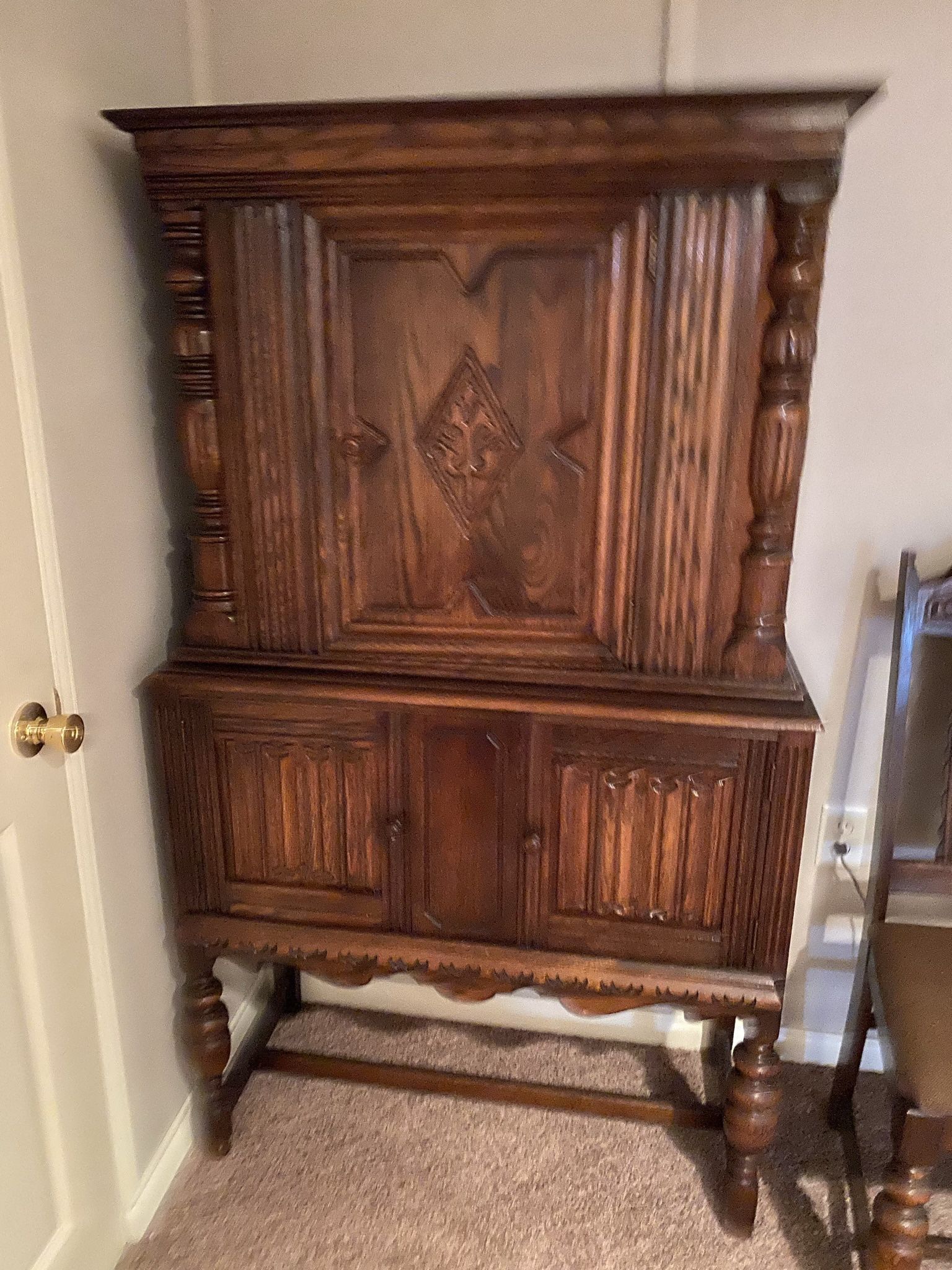 Victorian Tall Cabinet with Cupboard