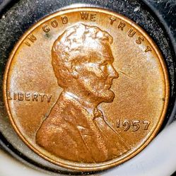1957 Lincoln Wheat Penny Heavy Planchet Error 3.5gr
