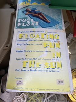 Blue Vinyl-Coated Foam Pool Float – $25 26 x 70 x 1 3/4