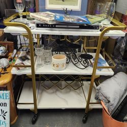 Simple Deluxe Gold Bar Cart with 3 Tiers