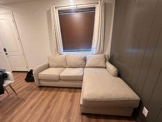 Beige/Cream L Shape Couch