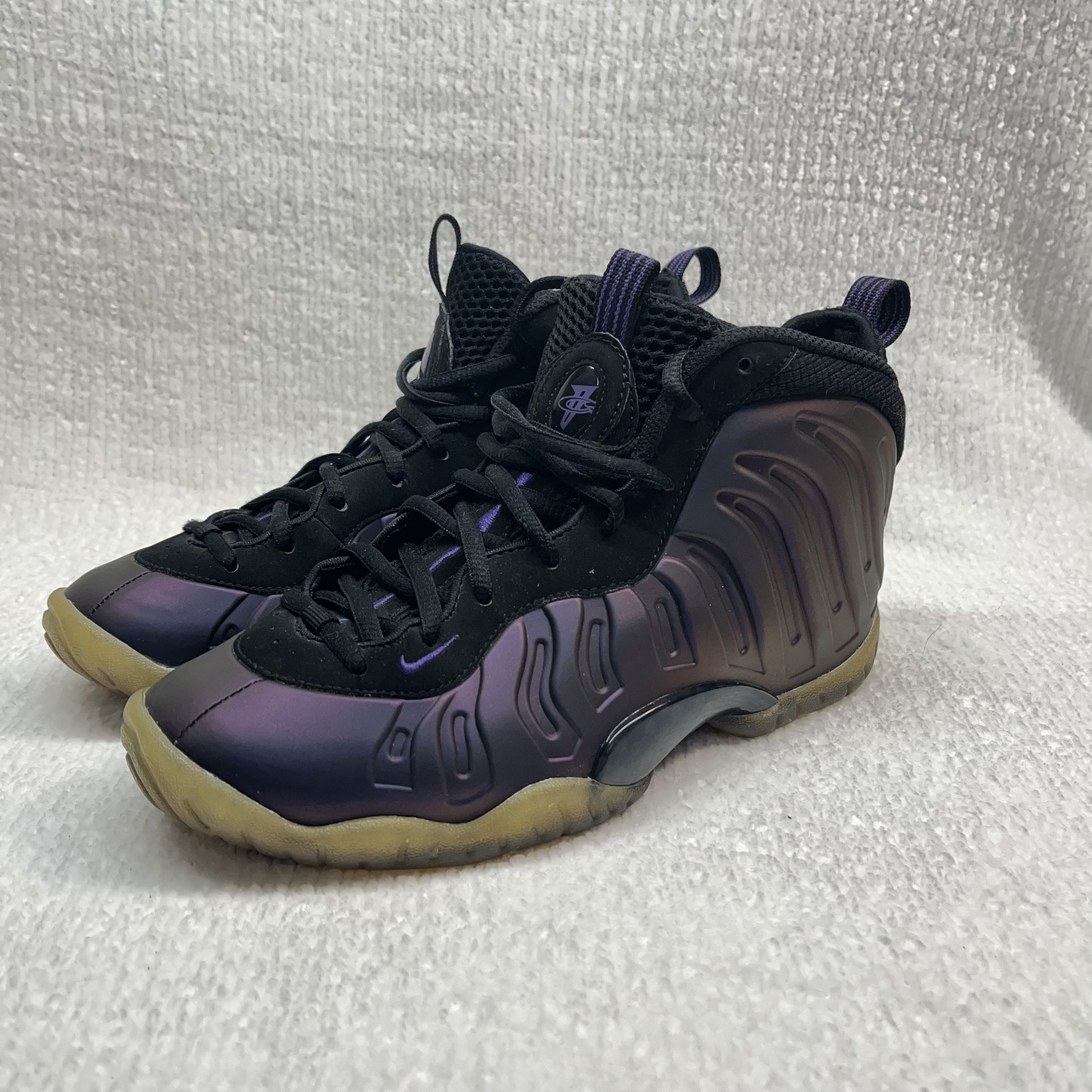 Nike Little Posite Eggplant 644791-005 Kids Size 4.5Y Air Foamposite Purple