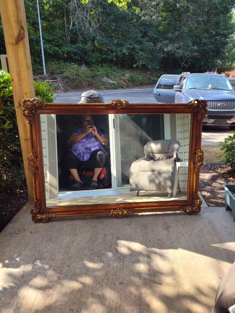 Large Antique Mirror 3 Ft By 2 Ft