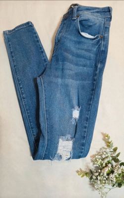Blue Distressed Skinny Jeans