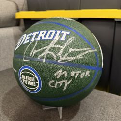 Wiseman, James Wallace, Rasheed Rodman, Dennis Signed Detroit Pistons Signed City Connect Basketball