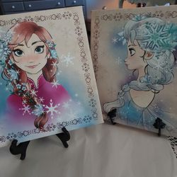 Disney 2017 Elsa & Anna Floral Set Of 2
