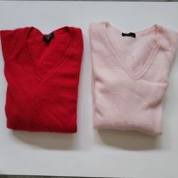 Charter Club 100% Cashmere Sweater - Size Large - Pink & Red - Lot of 2