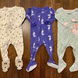 12 Month Baby Girl Footie Pajamas
