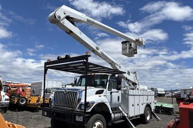 2013 International 7300 4x4 Altec AA755-MH 60' Bucket Truck – Material Handler, 2-Man Bucket