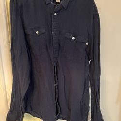 TIMBERLAND (vintage Blue) AND TOAD & CO. (tobacco Brown) Set Of Two Long sleeve Shirts  Ideal For These Cold Days  Both Are Size XL 