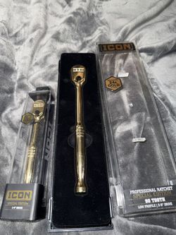 Icon Professional Ratchet Tools (90 Tooth & “1/4” Drive) SPECIAL EDITION 24K Gold Plated