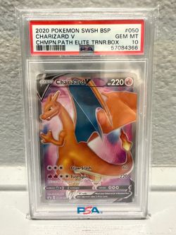 2020 POKEMON SWSH BLACK STAR PROMO | CHAMPION'S PATH ELITE TRAINER BOXCHARIZARD V 050 psa 10