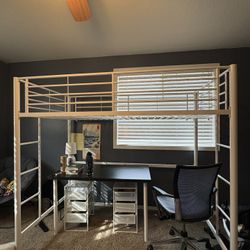 Twin Loft Bed w/ Ladders Both Ends 