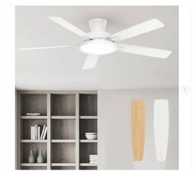 T5 52 in. Indoor Ceiling Fan with Light, Remote Control, Quiet Fan with 3 CCT Light - New