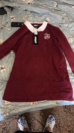 Nwt Prince Polo Shirt Men’s L Brown Long Sleeve Tennis Logo Collared Cotton