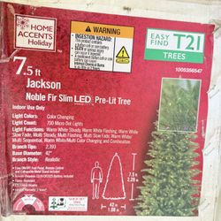 7.5 Ft Christmas Tree Pre-lit Noble Fir Slim