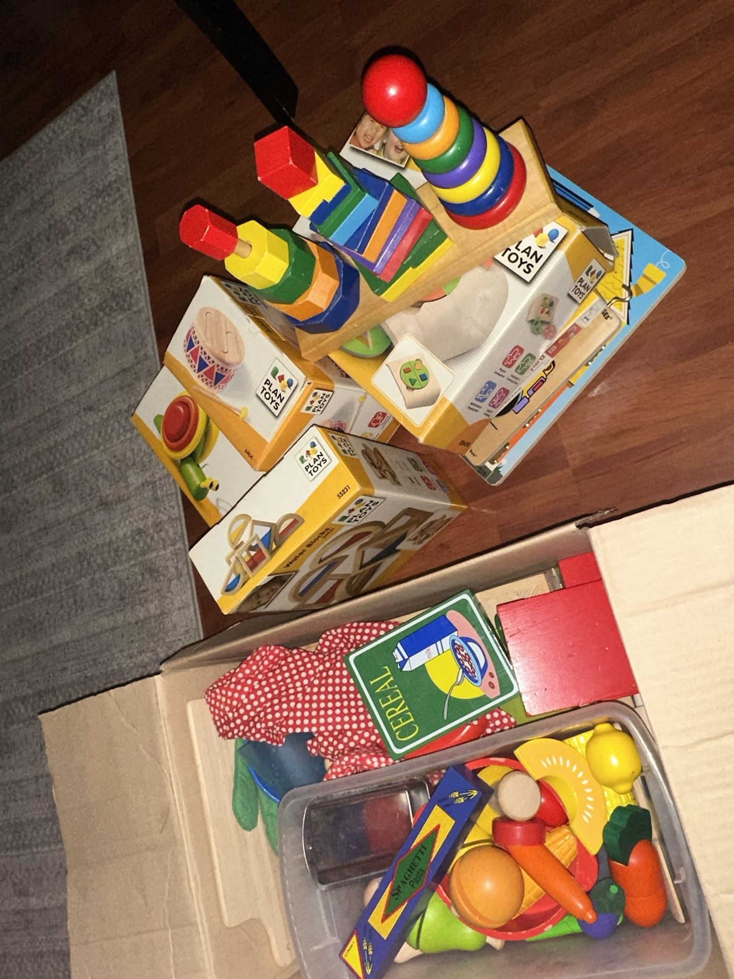Waldorf/Montessori Toys and Puzzles And Pull Toys - Plan Toys EXCELLENT Condition With Boxes 18 Months-4years