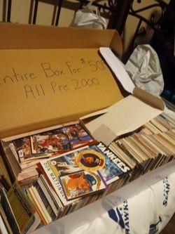 Huge box of trading cards all sports 35 dollars