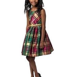 Bonnie Jean Big Girls Metallic Plaid Dress