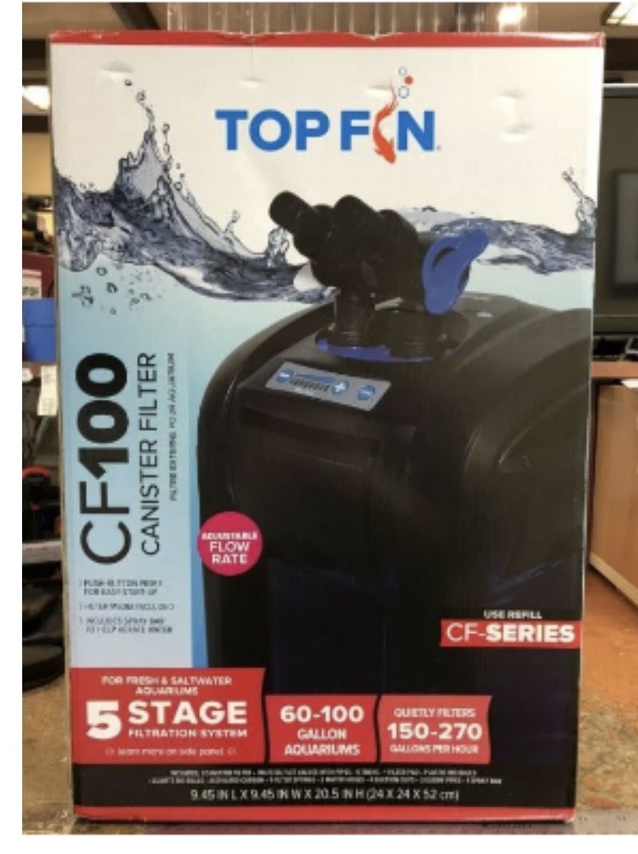 NEW Top Fin Cf 100 Canister Filter