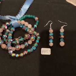 Hand Crafted Bracelet Sets With Earrings