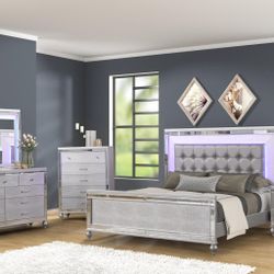 4 PC BEDROOM SET NEW IN BOX (MATTRESS AND CHEST SOLD SEPARATELY)