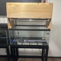 Aquarium Wood Canopy 40 Gallon Top Fish Tank Lid Cover Top