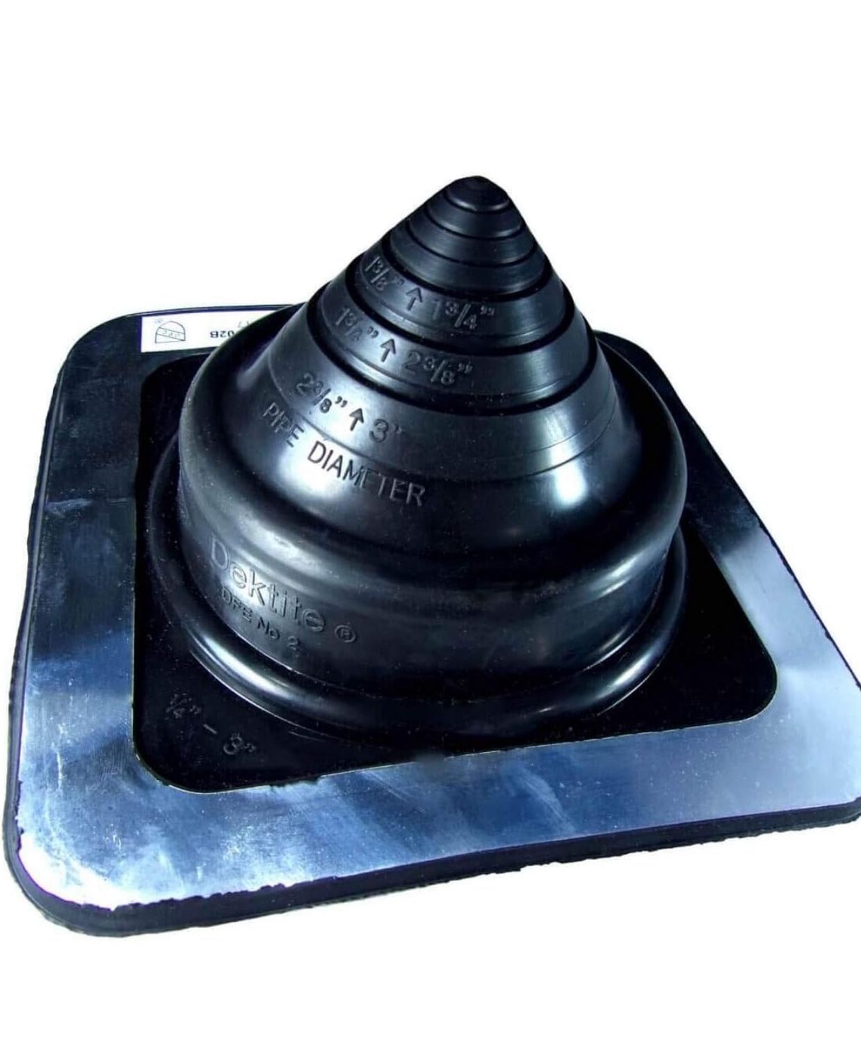 1/4" 3" Square Black Epdm Flexible Pipe Flashing Roof Jack Pipe Boot Flashing