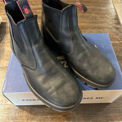 Red Back Boots Men’s Pull-on Leather Chelsea Boots Black Size US 8.5