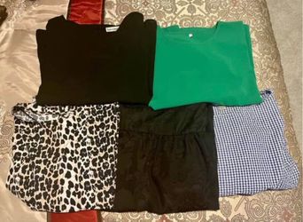 Set of 5 women’s size XL half-sleeve blouses, excellent condition