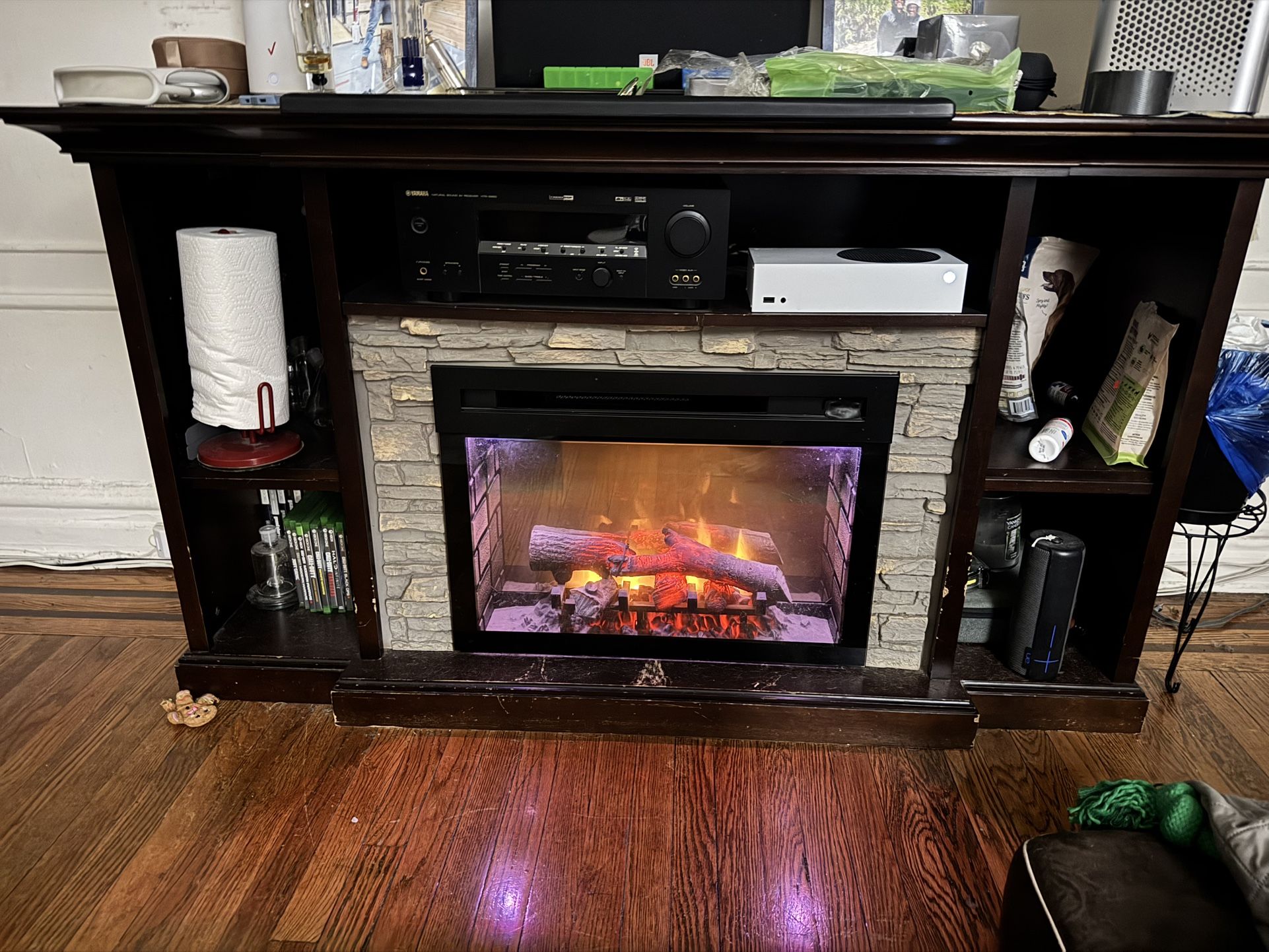 TV stand With Fire Place.