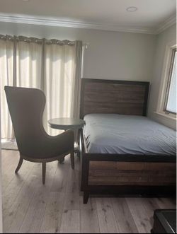 Bed, Side Table & Chair