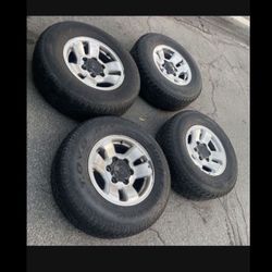 4 —- 225/75r15 6x139.7 6x5.5 Stock Tacoma 4runner Tundra Rims Wheels With Tires !