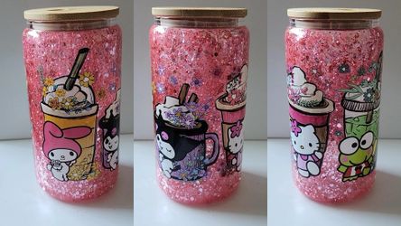 16oz Glass Glittler Cup