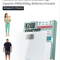 Bathroom Scale for Body Weight with XL
Platform 12-inch 30cm Accurate High
Capacity 440lb/200kg, Batteries Included