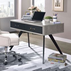 Brand New Faux Concrete/Black Office Desk