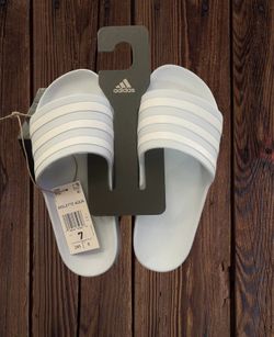 adidas - Adult Adilette Aqua Slides Sandal - Halo Blue - 7 Women