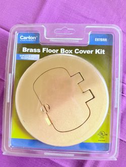 ANEW Carlon E97BRR Duplex/GFCI Round Floor Box Cover Kit, Brass 1469139
