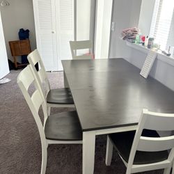 blake 5 piece white and grey extendable dining set