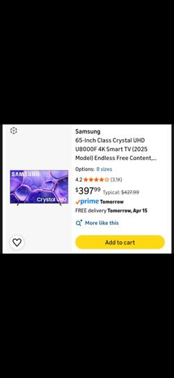65" Samsung tv