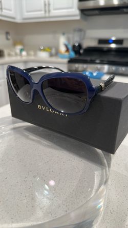 Bvlgari Oversized Sunglasses Blue Frame