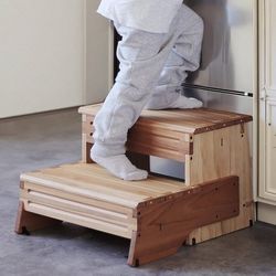 Wooden Two Step Stool for Adult & Kid