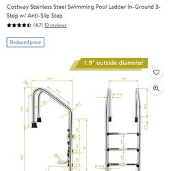 Stanley Steel Pool Ladder New $90