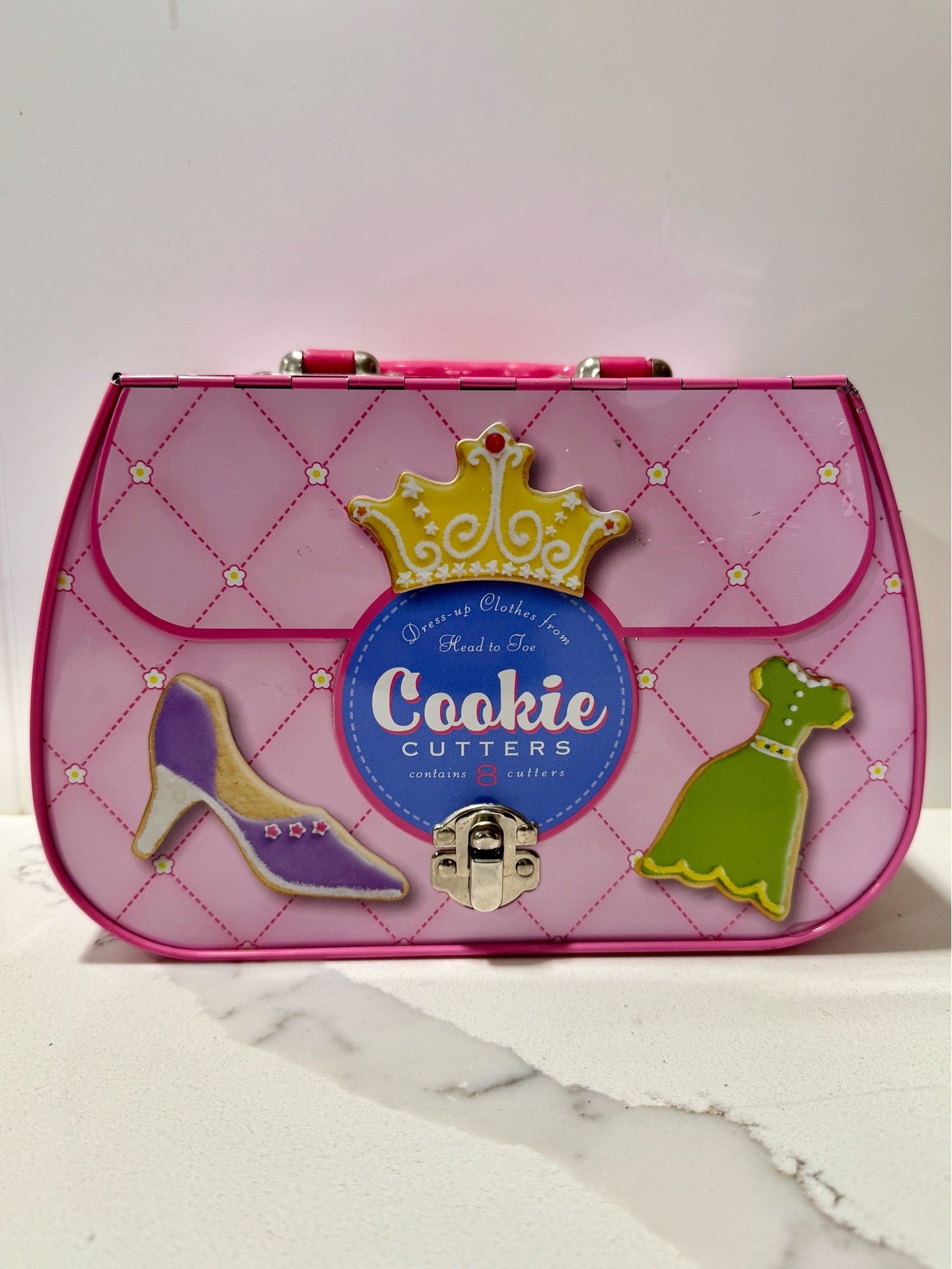 Williams Sonoma Dress Up Cookie Cutters Set Pink Tin 8 Pc Head To Toe 2005