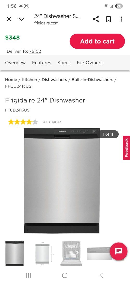 Frigidaire 24" Dishwasher