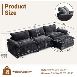 Black sectional couch 
