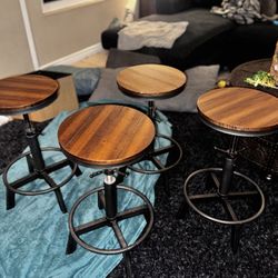 4 Adjustable Counter Stool in Brown and Gray Like New $50 for set OBO