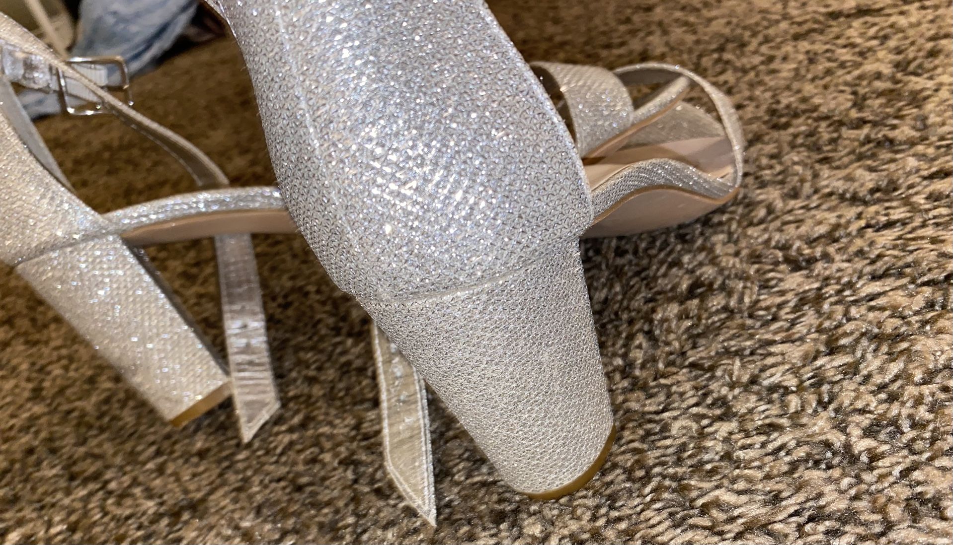 Glitter Silver Heels