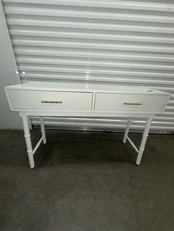 White 2-Drawer Desk Table