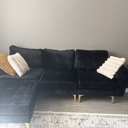  Black Sofa + Ottoman  